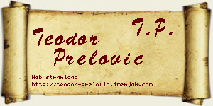 Teodor Prelović vizit kartica